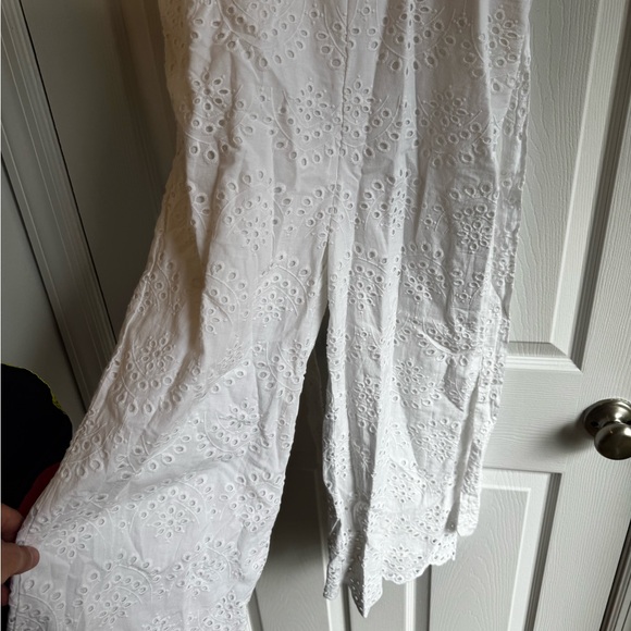 New topshop white embroidered ruffle jumpsuit - Picture 5 of 9